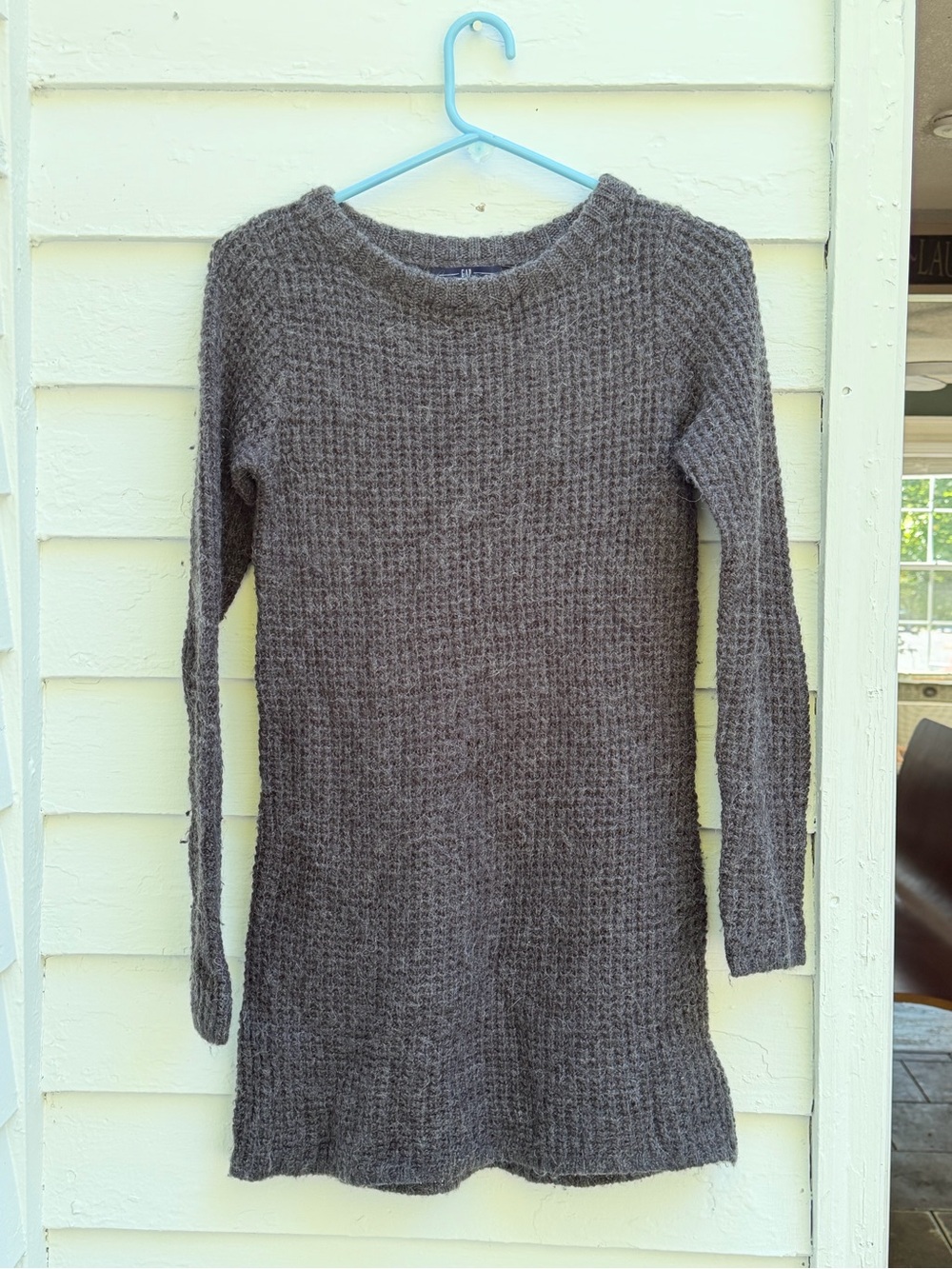 Waffle-Knit Wool and Alpaca Blend Sweater Dress - Gray